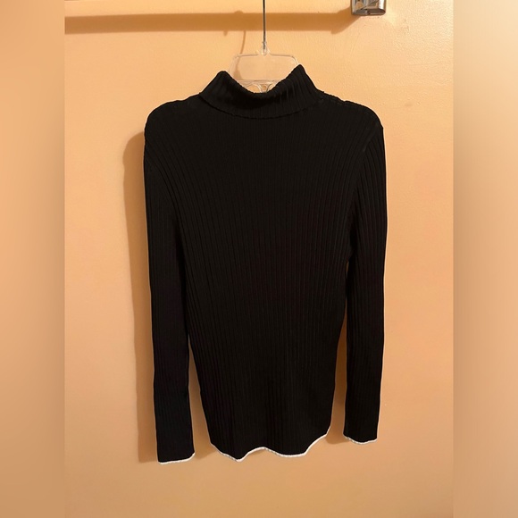 Reiss Olins Tipped Turtleneck Sweater in Black - Picture 5 of 8